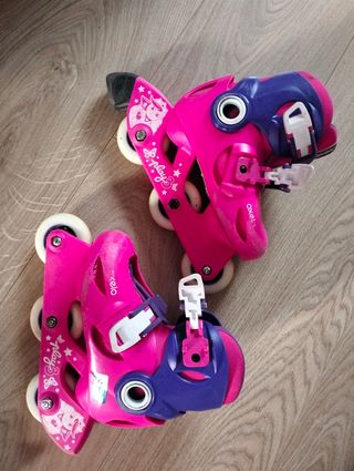 Patines infantiles rosas y morados