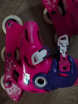 Patines infantiles rosas y morados