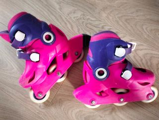 Patines infantiles rosas y morados