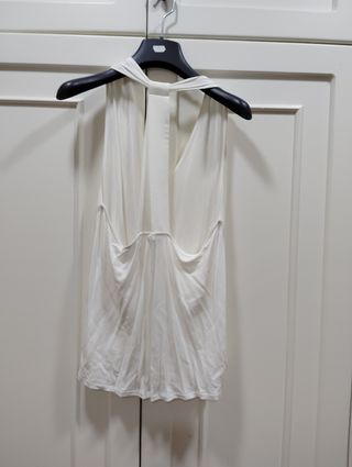 Top Massimo Dutti Blanco Doble Tela