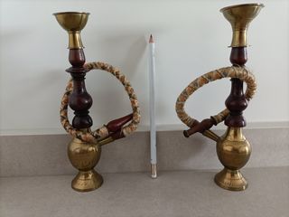 Decoración estilo oriental latón y madera