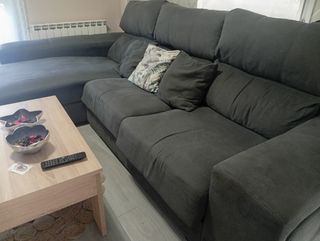 Chaiselongue gris de tela