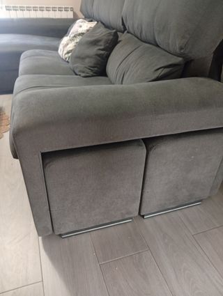 Chaiselongue gris de tela