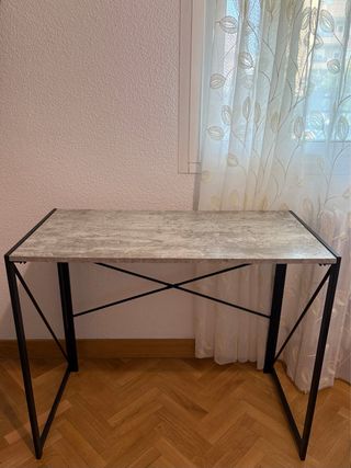 Mesa Escritorio Plegable Negra y Gris