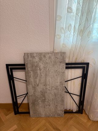 Mesa Escritorio Plegable Negra y Gris