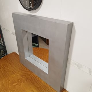 Marco espejo moderno plateado madera