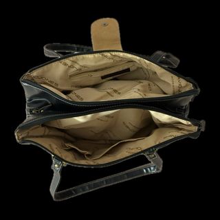 Bolso de mano vintage de cuero negro