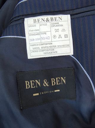 USADO-Americana BEN & BEN rayas azul Talla 50-1846