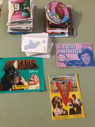 Lote cromos y sobres V, Dinosaurs, El Coche Fantás