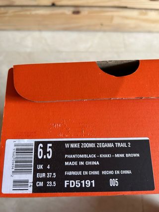 Nike ZoomX Zegama Trail 2 Talla 37.5 Nuevas 