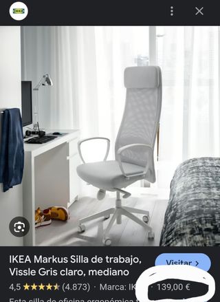 Silla de oficina gris y blanca