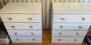 Cómoda blanca con tiradores de animales urge venta