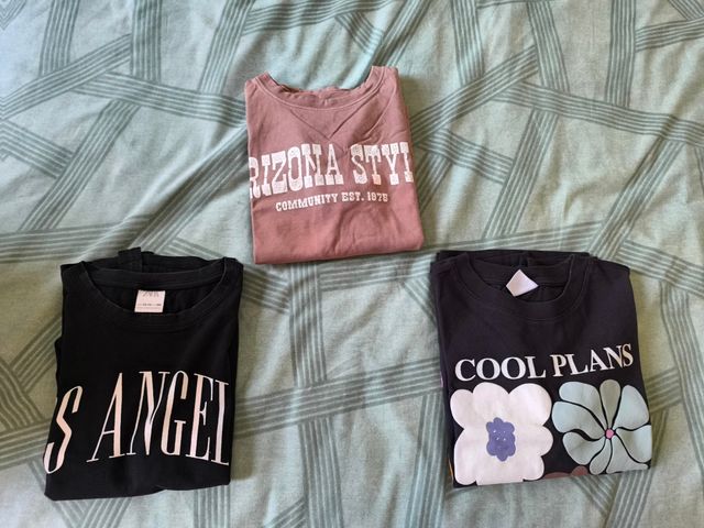 Lote 3 camisetas niña manga larga Zara T 13-14