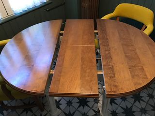 Mesa extensible cocina comedor madera con cristal