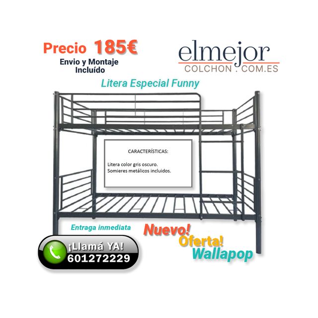 Litera Juvenil Metálica 90x190 + Envío Incluido 
