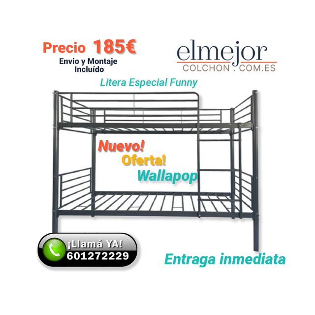 Litera Juvenil Metálica 90x190 + Envío Incluido 