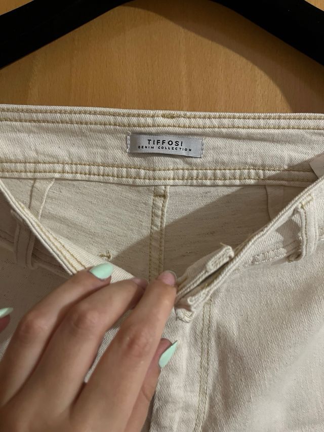 Vaqueros Tiffosi beige talla 36 culotte tobilleros