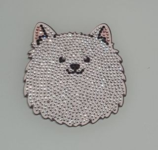 Posavasos Perro Blanco y Plateado