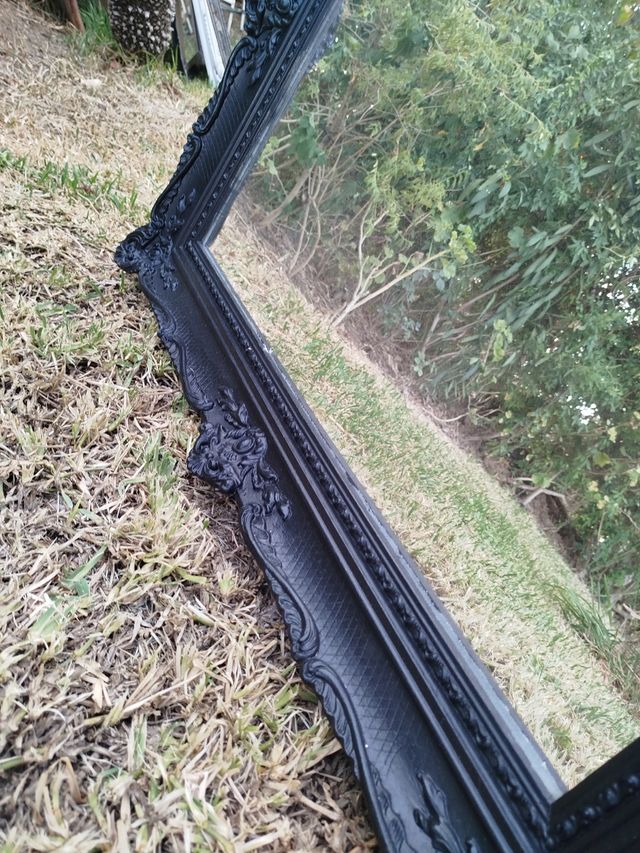 Espejo Barroco Negro Madera y Cristal