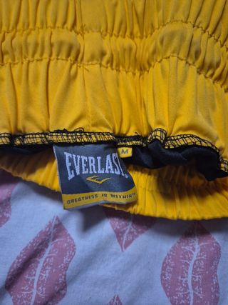 Pantalón de boxeo Everlast negro y amarillo