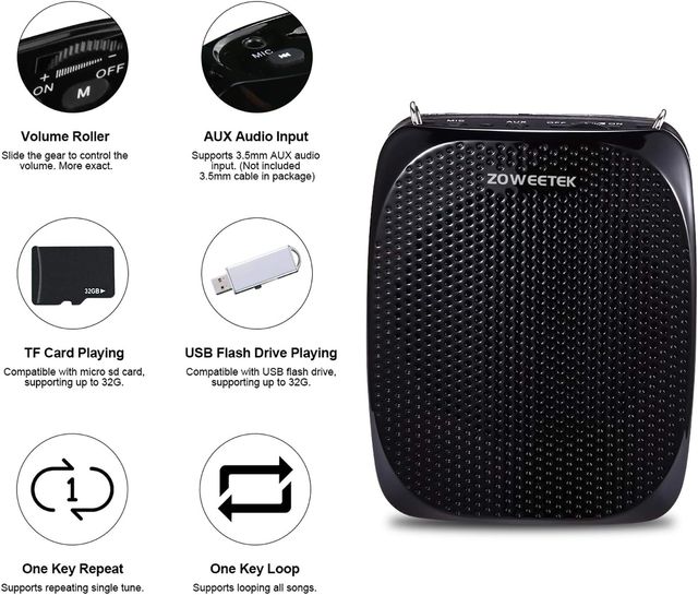 Amplificatore vocale portatile MP3 Zoweetek zw-s615