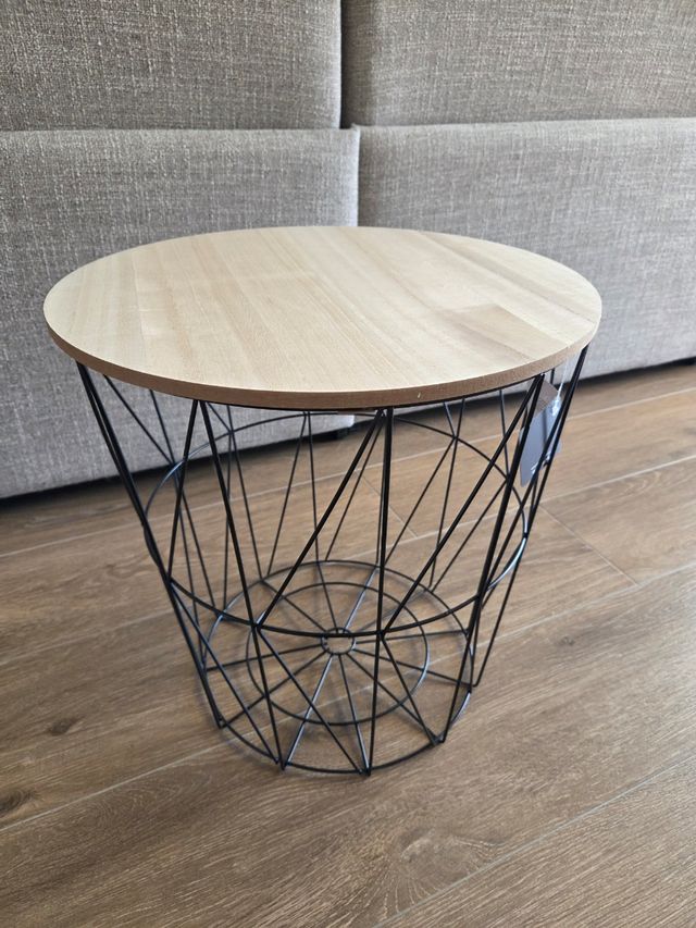 Mesa auxiliar rejilla madera