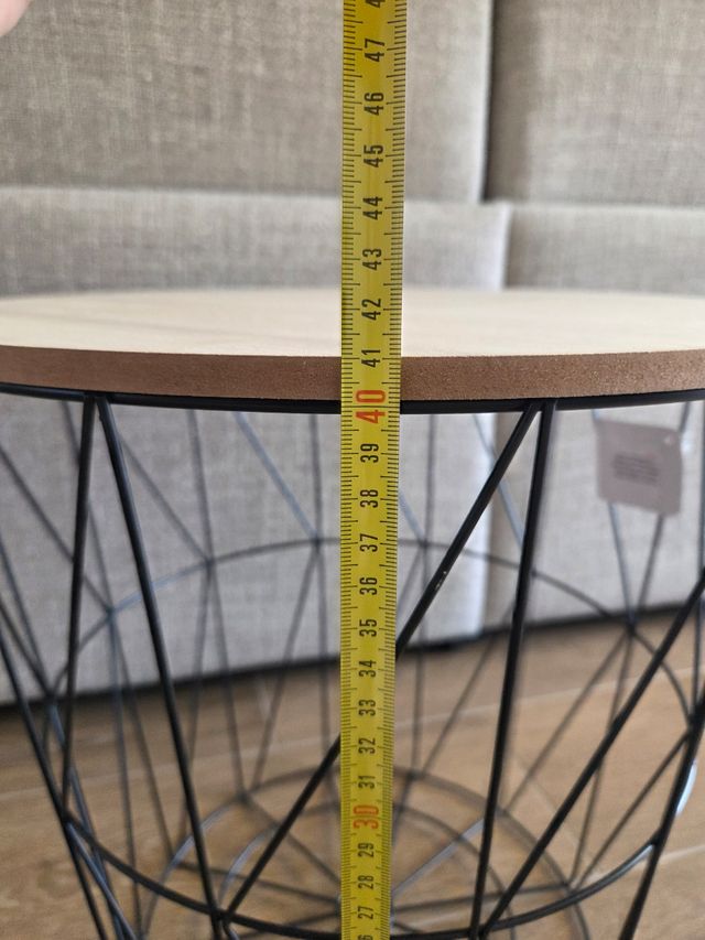 Mesa auxiliar rejilla madera