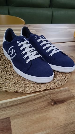 Zapatillas deportivas hombre azul y blanco