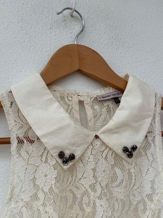 Top encaje peplum halter