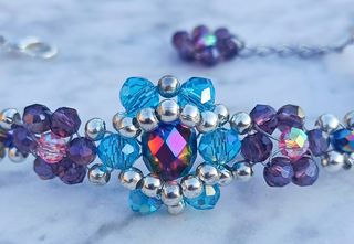 Pulsera artesanal cristal facetado