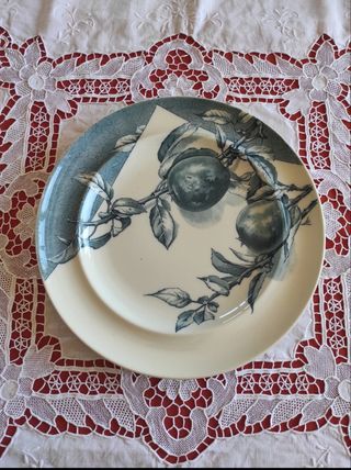 Piatto BWM 1880 con mele e uccelli