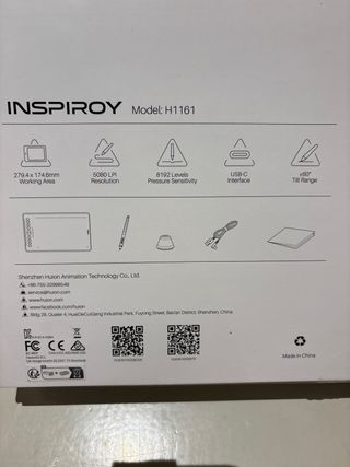 NUEVA Huion Inspiroy H1161 Tableta Gráfica