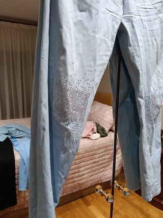 Conjunto pantalón y blusa azul