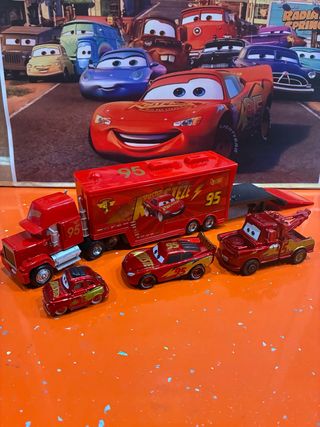 Lote camión y coches metal Cars McQueen Rusteze