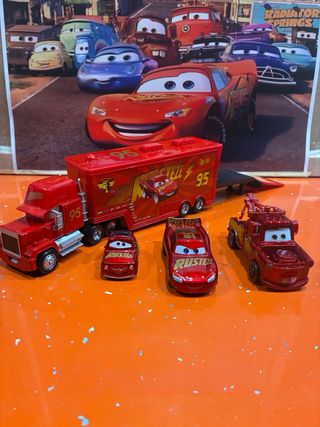 Lote camión y coches metal Cars McQueen Rusteze