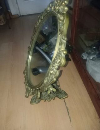 Espejo de Tocador Antiguo Bronce