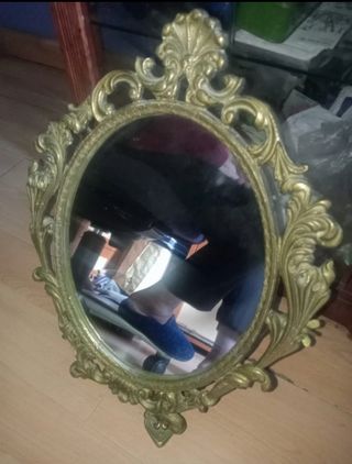 Espejo de Tocador Antiguo Bronce