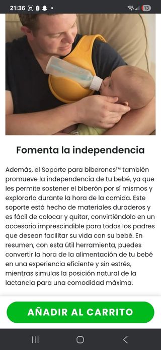 Soporte biberón manos libres happy bibi