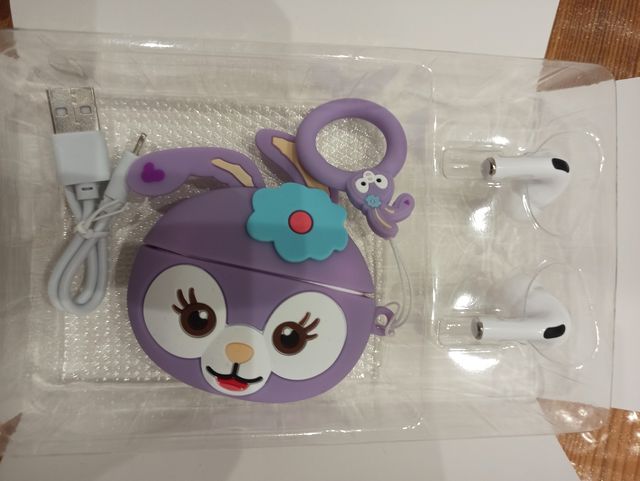 Cuffie Bluetooth con custodia a forma di coniglio