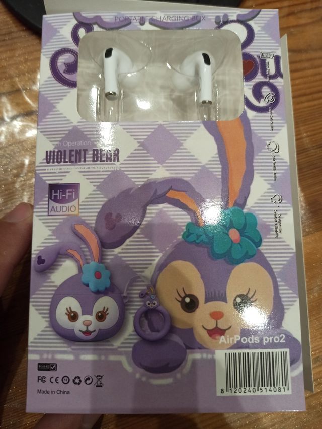 Cuffie Bluetooth con custodia a forma di coniglio