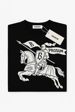 Camiseta Burberry Estilo Caballero Unisex Negra