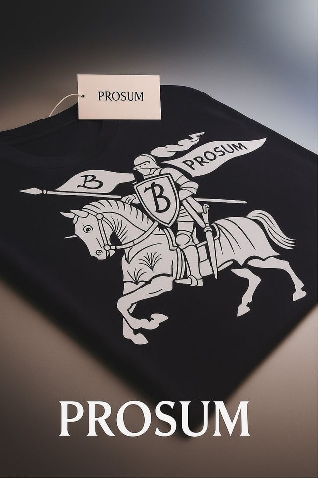 Camiseta Burberry Estilo Caballero Unisex Negra