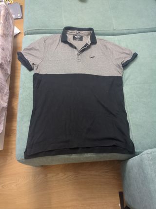 Polo Hollister Hombre Gris y Negro