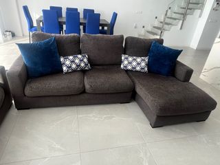 2 Sofás con Chaise Longue en Tela Gris