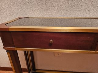 Recibidor con espejo madera y dorado