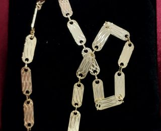 Cadena de eslabones rectangulares oro laminado 14k
