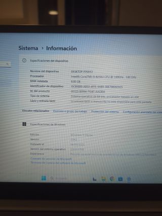 Portátil pc LENOVO - I5, 8GB RAM, 256GB SSD