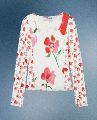 Camiseta Desigual Patch Flores 