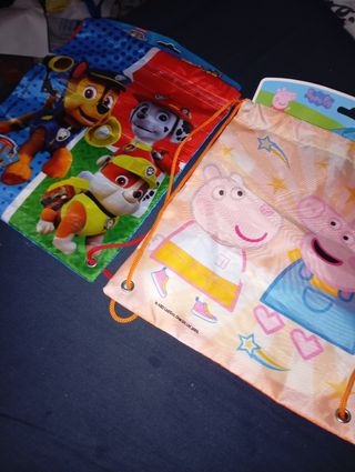 ( NUEVO ) Sacos guardería Paw Patrol y Peppa Pig