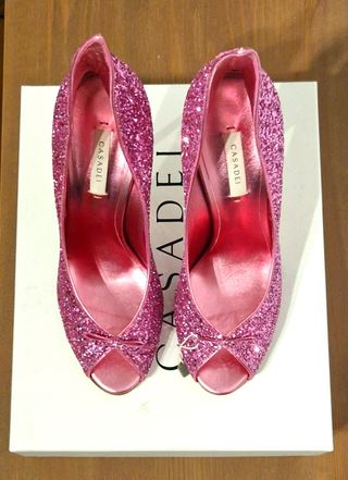 Décolleté tacco a spillo,rosa glitter,Casadei, n41